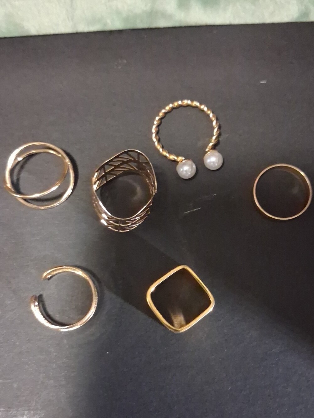 Gold Tone Mixed Stackable Rings Set - Women Jewelry